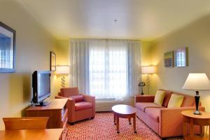 拉斯克魯塞斯的住宿－拉斯克魯塞斯萬豪廣場套房酒店，带沙发和电视的客厅