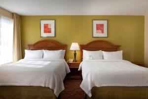a hotel room with two beds and a window at TownePlace Suites Wilmington Newark / Christiana in Newark