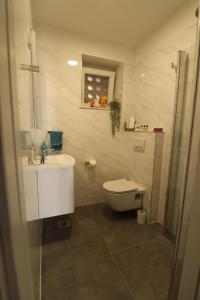 a bathroom with a toilet and a sink at Apartments with WiFi Sibenik - 20831 in Šibenik