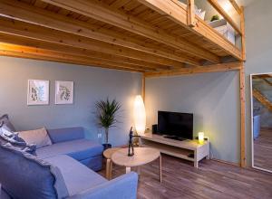 A television and/or entertainment centre at La Bella - Entire Apartment near Gozsdu udvar