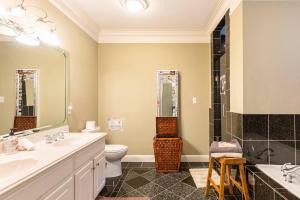 a bathroom with a sink and a toilet and a shower at Private Master Room Downtown Atlanta in Atlanta