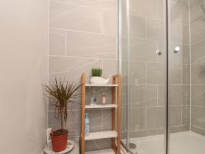 une salle de bain avec douche et toilettes dans l'établissement Chestnut Cottage, à Scarborough 10 autres photos