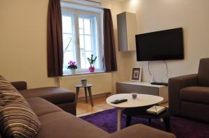 Televízia a/alebo spoločenská miestnosť v ubytovaní Apartments City&style