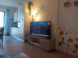 Televízia a/alebo spoločenská miestnosť v ubytovaní Casa al Mare Fontespina