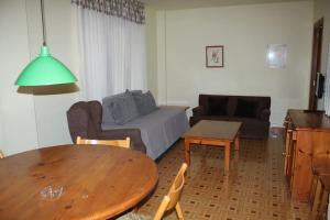 a living room with a table and a couch at Apartamentos Pessets Adelaida in Sort