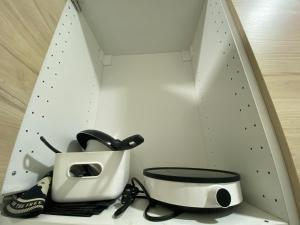 a counter with a toaster and a toaster and a toaster at Sweet Loft Homestay in Johor Bahru