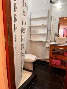 a bathroom with a white toilet and a sink at CHE LOLITA HOUSE in Buenos Aires