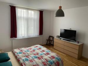 1 dormitorio con 1 cama y TV de pantalla plana en Apartment Victoria en Victoria