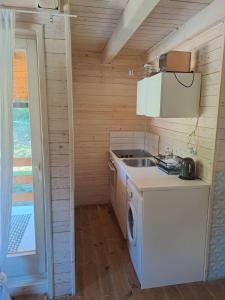 Kuchyň nebo kuchyňský kout v ubytování ZlatAir Eco Chalet