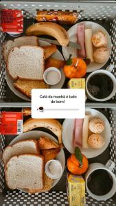 a drawer full of sandwiches and fruit and vegetables at Hotel Girassol in Imbé