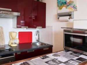 kuchnia ze zlewem i blatem w obiekcie Appartement Les Orres, 1 pièce, 4 personnes - FR-1-322-520 w mieście Les Orres