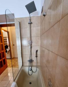 W łazience znajduje się prysznic i wanna. w obiekcie Appartamento la Playa w Cagliari