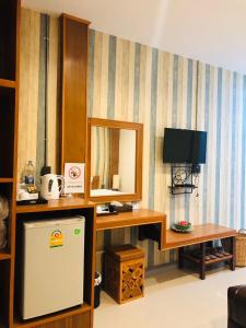 TV a/nebo společenská místnost v ubytování Bluehouse Kohyaonoi