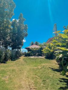 a yard with a house in the background at Zara's Casa Rental in Siquijor