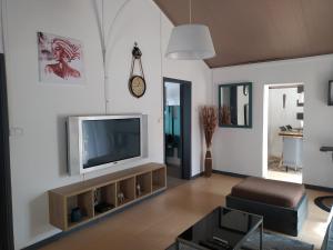 Televízia a/alebo spoločenská miestnosť v ubytovaní Maison de vacances, découvrir le sud de la Réunion