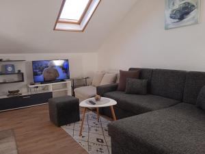 a living room with a couch and a tv at Apartment Iva in Trebinje