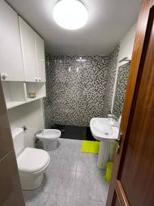 a bathroom with a toilet and a sink at APARTAMENTO SAN MARTÍN in León