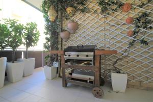 里米尼的住宿－Terrazza sul mare，盆栽室里的烤架