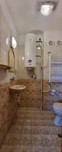 a bathroom with a sink and a toilet at Amfora Guest House in Byala
