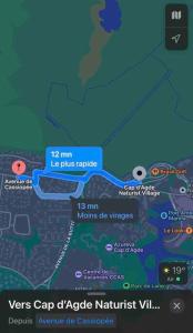 un mapa de los rápidos de la red de manzanas en Joli appartement à proximité du village naturiste en Cap d'Agde