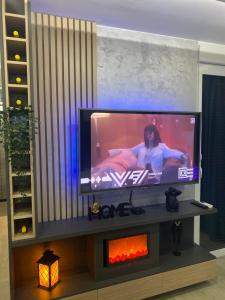 TV a/nebo společenská místnost v ubytování SpaNish apartman