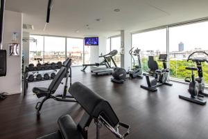 Fitness centrum a/nebo fitness zařízení v ubytování Hotel Le Soleil
