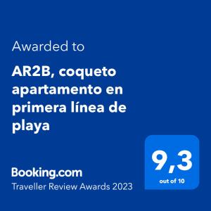 een screenshot van een telefoon met de tekst gemaild naar araba cotento bij AR2B, coqueto apartamento en primera línea de playa in Villajoyosa