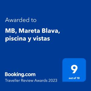 Certifikát, hodnocení, plakát nebo jiný dokument vystavený v ubytování MB, Mareta Blava, piscina y vistas