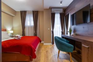 Cama ou camas em um quarto em Hotel Sky