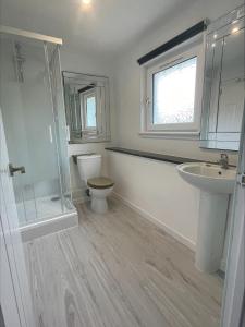 a bathroom with a toilet and a sink at No.9 in Inverness