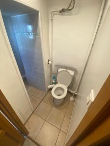 een kleine badkamer met toilet en douche bij appartement climatisé,IDEALEMENT SITUE 100m du vieux port. in Bastia +7 foto's