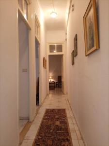 um corredor com um tapete no chão de uma casa em Appart Central em Tunes