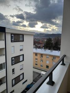 a view from the balcony of a building at Apartman Morava in Čačak