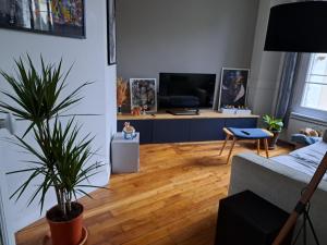 TV a/nebo společenská místnost v ubytování Chambre - Marceau