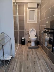 a bathroom with a toilet and a sink at Un beau T2 neuf à côté de Puy du Fou et la côte vendèene in Les Herbiers