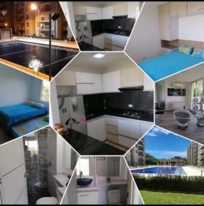 un collage di foto di una cucina e di una casa di Maravilloso Apartamento Girardot Ricaurte con vista Panorámica a Ricaurte