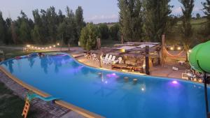an overhead view of a large swimming pool at Posada de campo Mamúll Mapú in Rancul