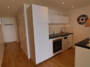 Kuchyňa alebo kuchynka v ubytovaní Magnifique T2 40m² avec terrasse, accès direct plage et piscine à Sète - FR-1-472A-268
