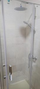 a shower with a glass door in a bathroom at APARTAMENTOS IGLESIA DE SANTIAGo II in Jerez de la Frontera +15 photos