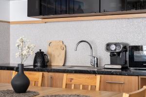 Kuchyňa alebo kuchynka v ubytovaní Apartamenty Jasiowe Turnie nr 3 i nr 10 Krupówki 3km