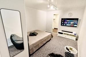 TV a/nebo společenská místnost v ubytování Lehola Apartment - kontaktivaba sissepääs