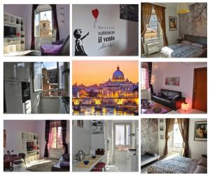 ローマにあるValentina Vatican Apartmentの部屋絵のコラージュ