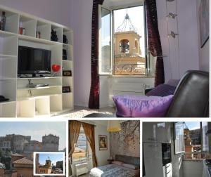 ローマにあるValentina Vatican Apartmentのリビングルーム(テレビ、窓付)