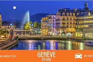 a picture of a city with a river and buildings at ZenBNB / Sandy / Parking privé / 5 pers. / Géant / in Annemasse