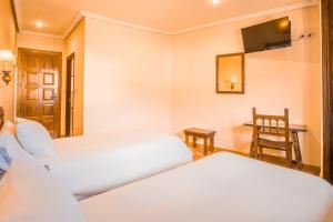 Łóżko lub łóżka w pokoju w obiekcie Hostal Gran Duque