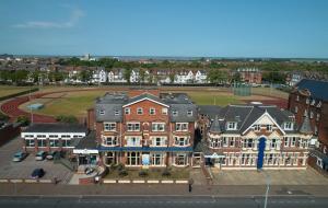 an aerial view of a large building in a city at Palm Court Hotel in Great Yarmouth