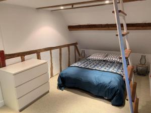 a bedroom with a bunk bed with a ladder at Grange Rousselin in Bachivillers