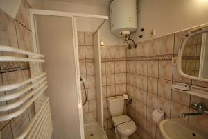 małą łazienkę z toaletą i umywalką w obiekcie "Aleksandrówka" Restauracja i Noclegi w mieście Horyniec