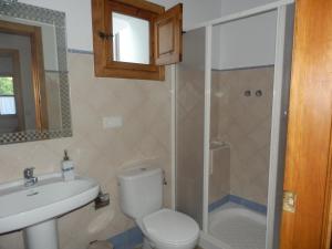 ポントネスにあるCasa Rural El Perchelのバスルーム(トイレ、洗面台、シャワー付)