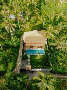 an aerial view of a resort with a swimming pool at Domu Mia Villa Siargao in General Luna